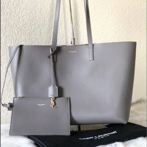 Saint Laurent Large Leather Shopping Tote